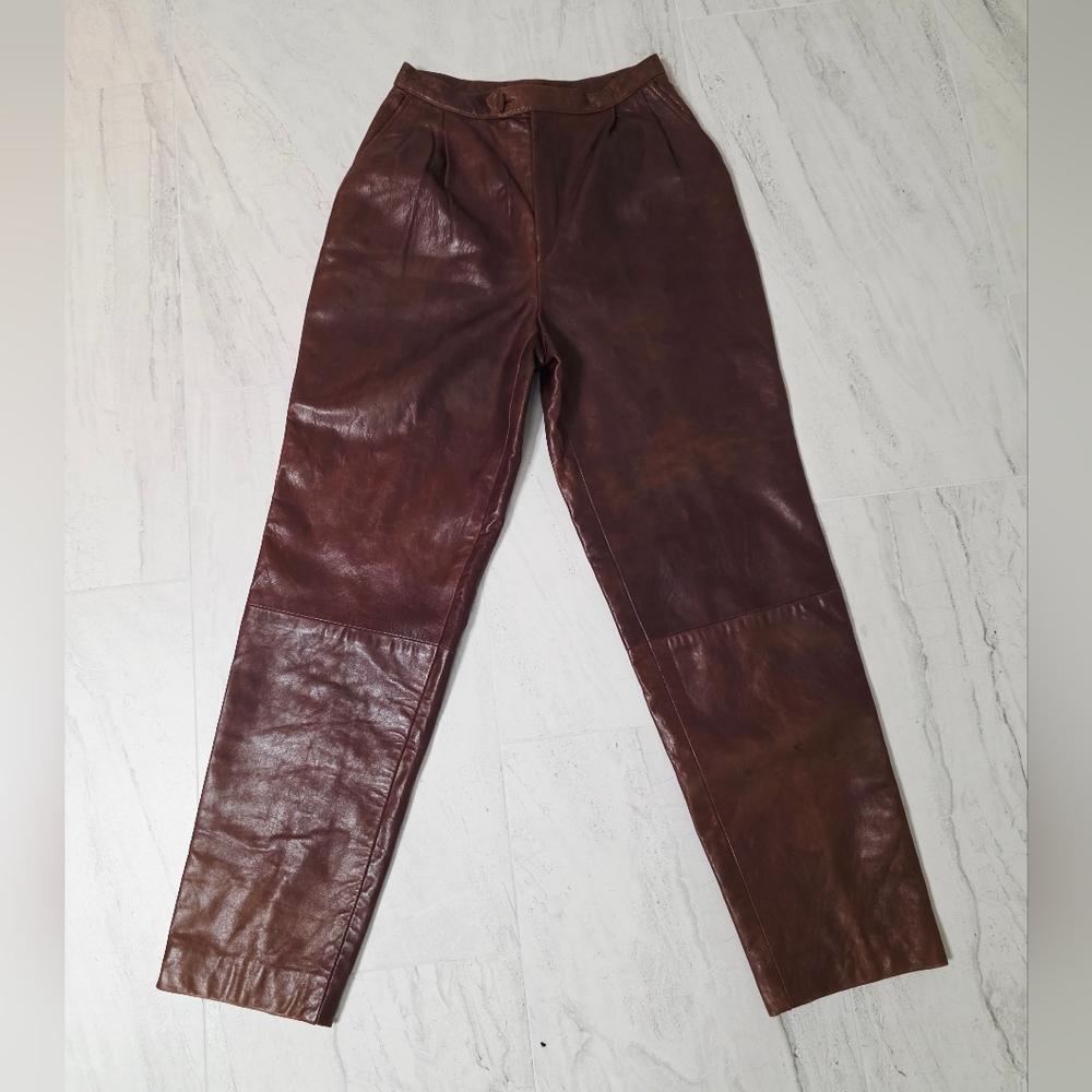 Vintage Genuine Leather Samuel Robert By Peter Hatsi Androu Riding Pants - Picture 2 of 7